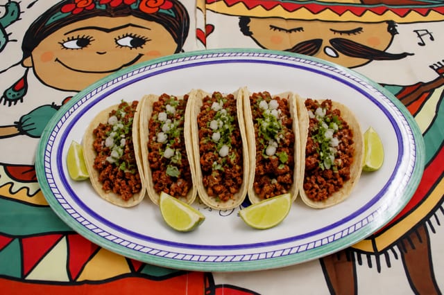 5 Chorizo Tacos.