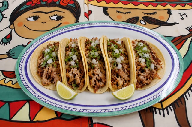 5 Pork / Carnitas Tacos.