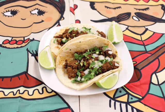3 Tacos Chorizo.